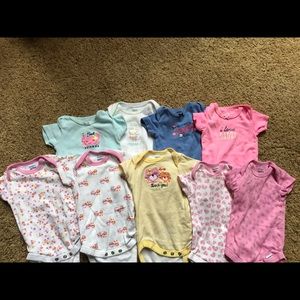 9 short sleeve baby girl onies